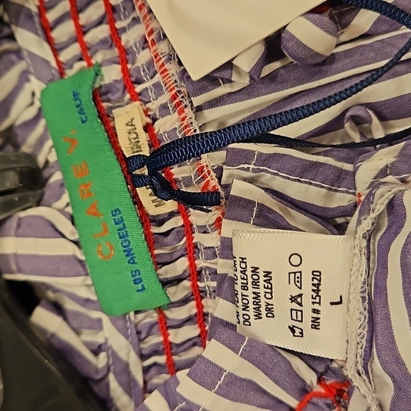 💕CLARE V. ANTHROPOLOGIE💕 Joelle Dress ~ Lilac Striped Print Large L NWT - Picture 15 of 16